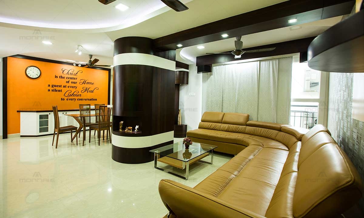 Contemporary Living Room Interior Design - Architects In Kochi