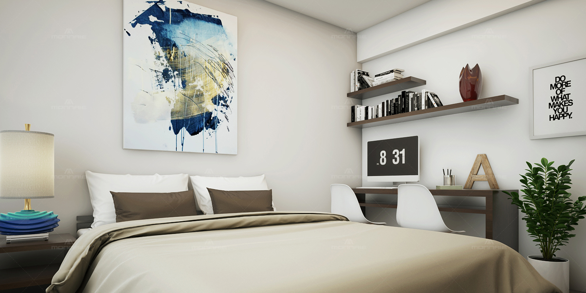 Bedroom designs in Kochi, Kerala - Monnaie Architects & Interiors