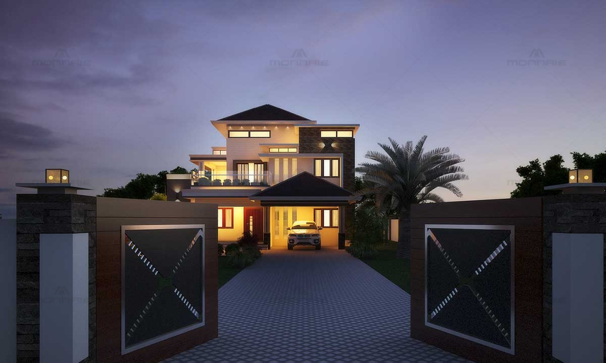 Contemporary Fusion House - Best Home Designers In Kerala