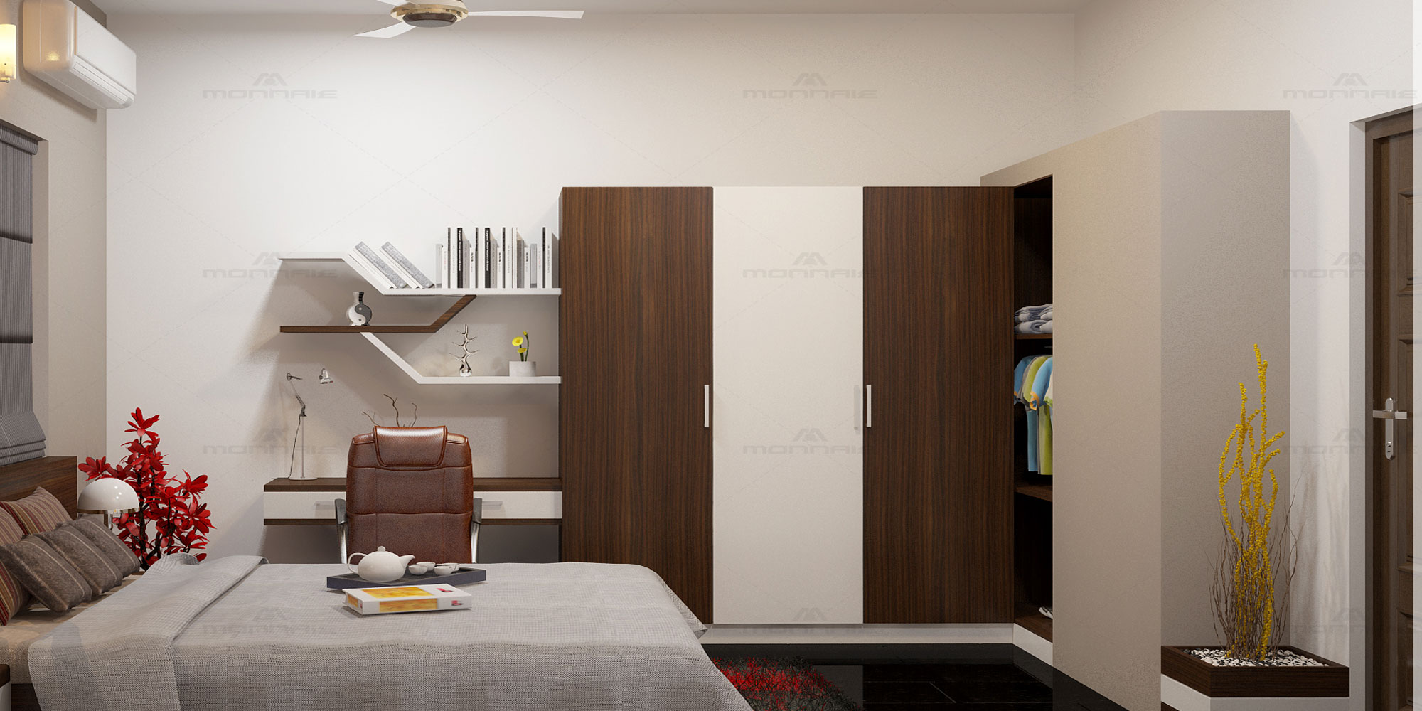 Bedroom interiors in Kozhikode