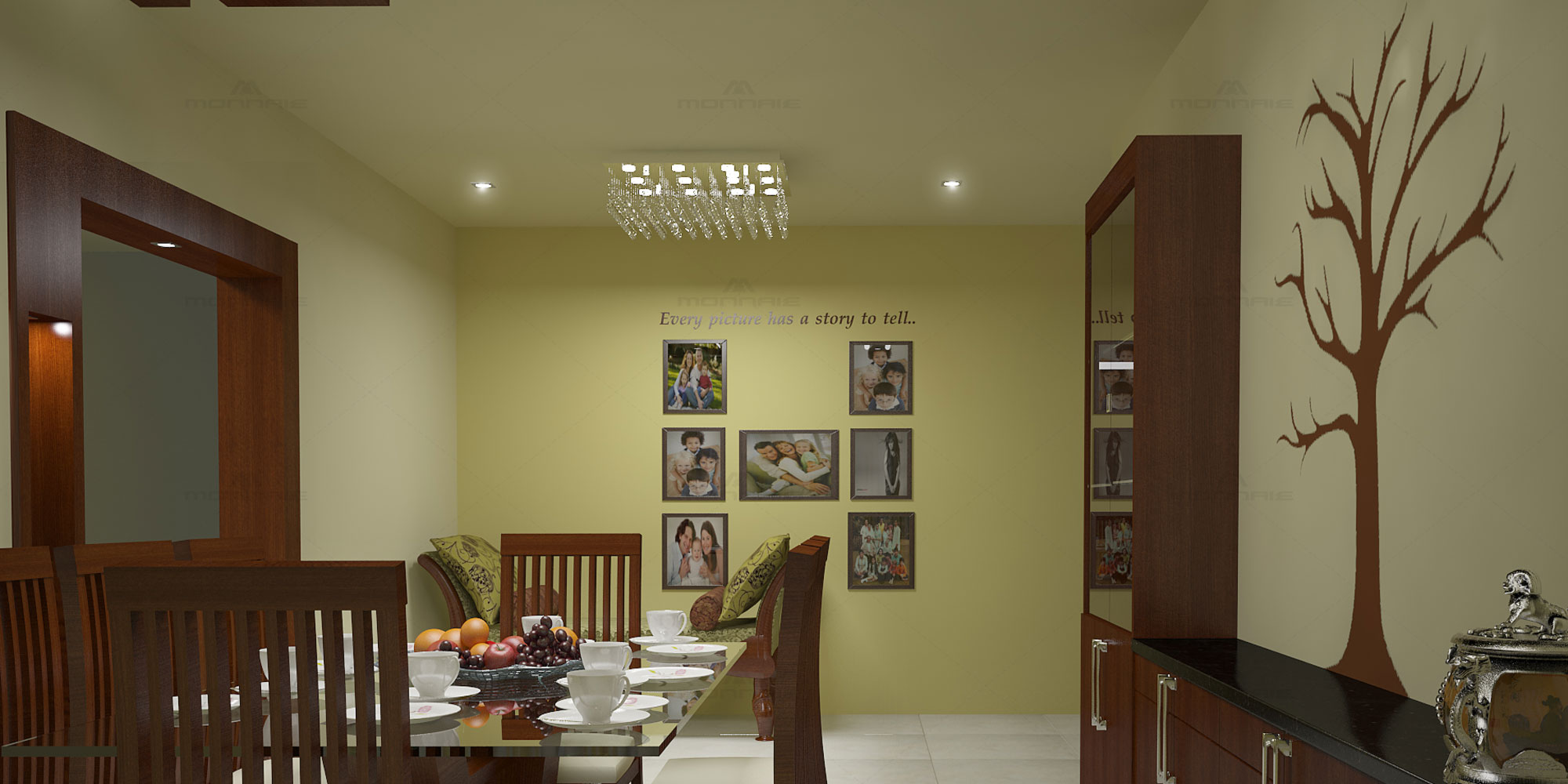 Dining Room interiors in Kottayam